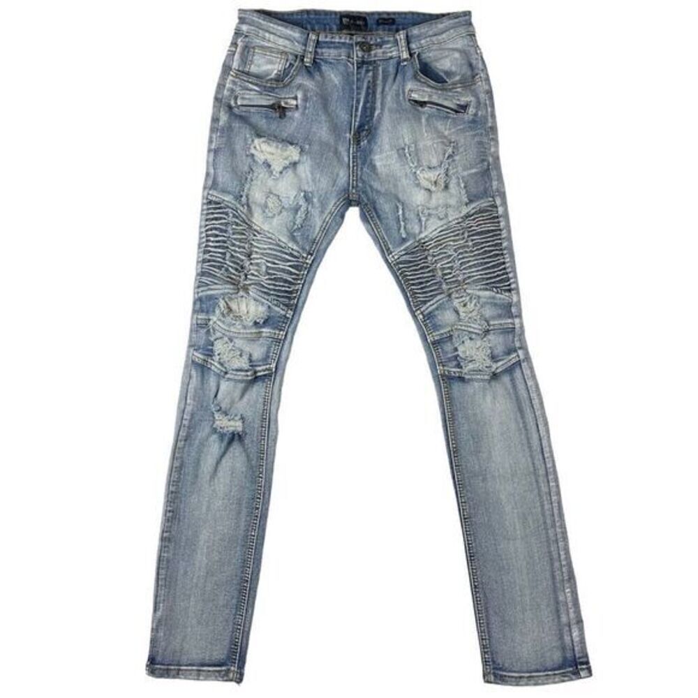 WAIMEA Skinny Fit Distressed Moto Biker Streetwear Denim Stretch Size 20